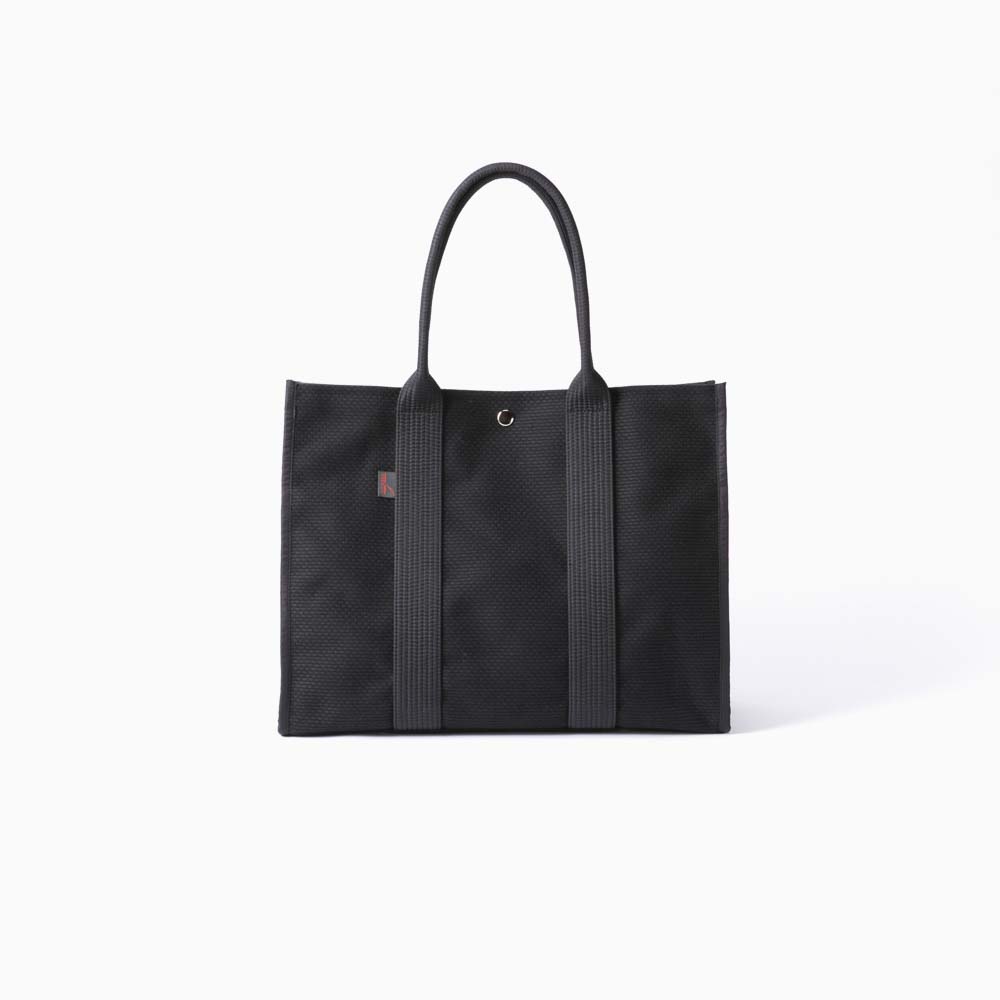 超特価通販美品SasiccoサシコスクエアトートバックL黒白ビジネスバッグブロックチェック バッグ