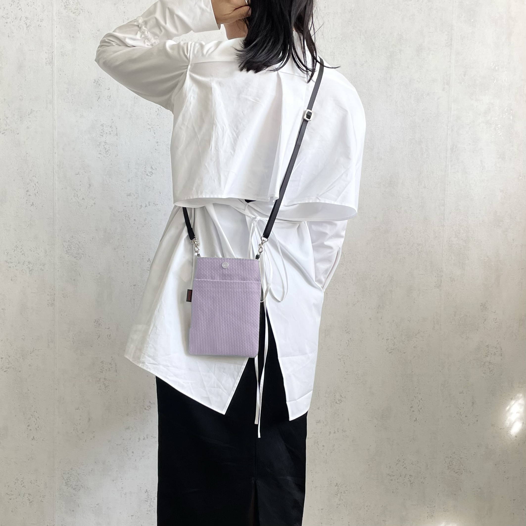 sasicco スマホショルダー ターコイズ | 三河木綿 刺子織 | タネイ 